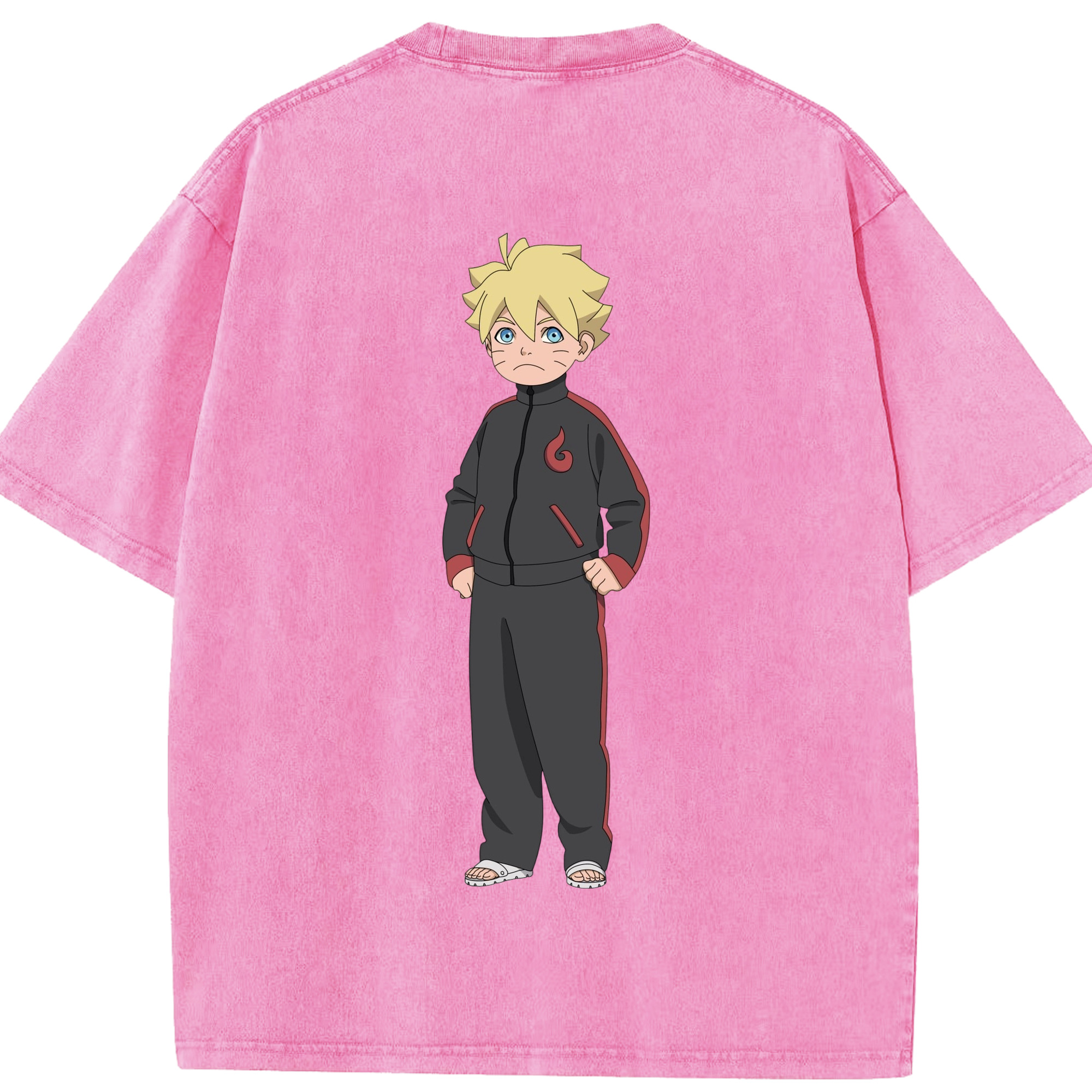 （画像用） NARUTO -ナルト- うずまき ボルト Uzumaki Boruto 綿100% ヴィンテージ風 半袖Tシャツ（背面プリント）